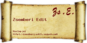 Zsemberi Edit névjegykártya